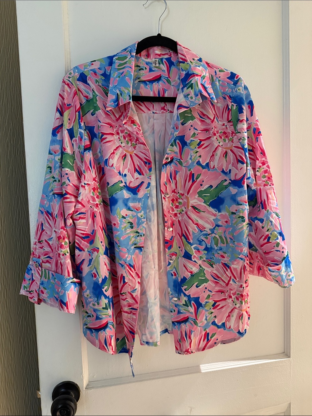 Women’s Pink Floral Button-Front Blazer Jacket
